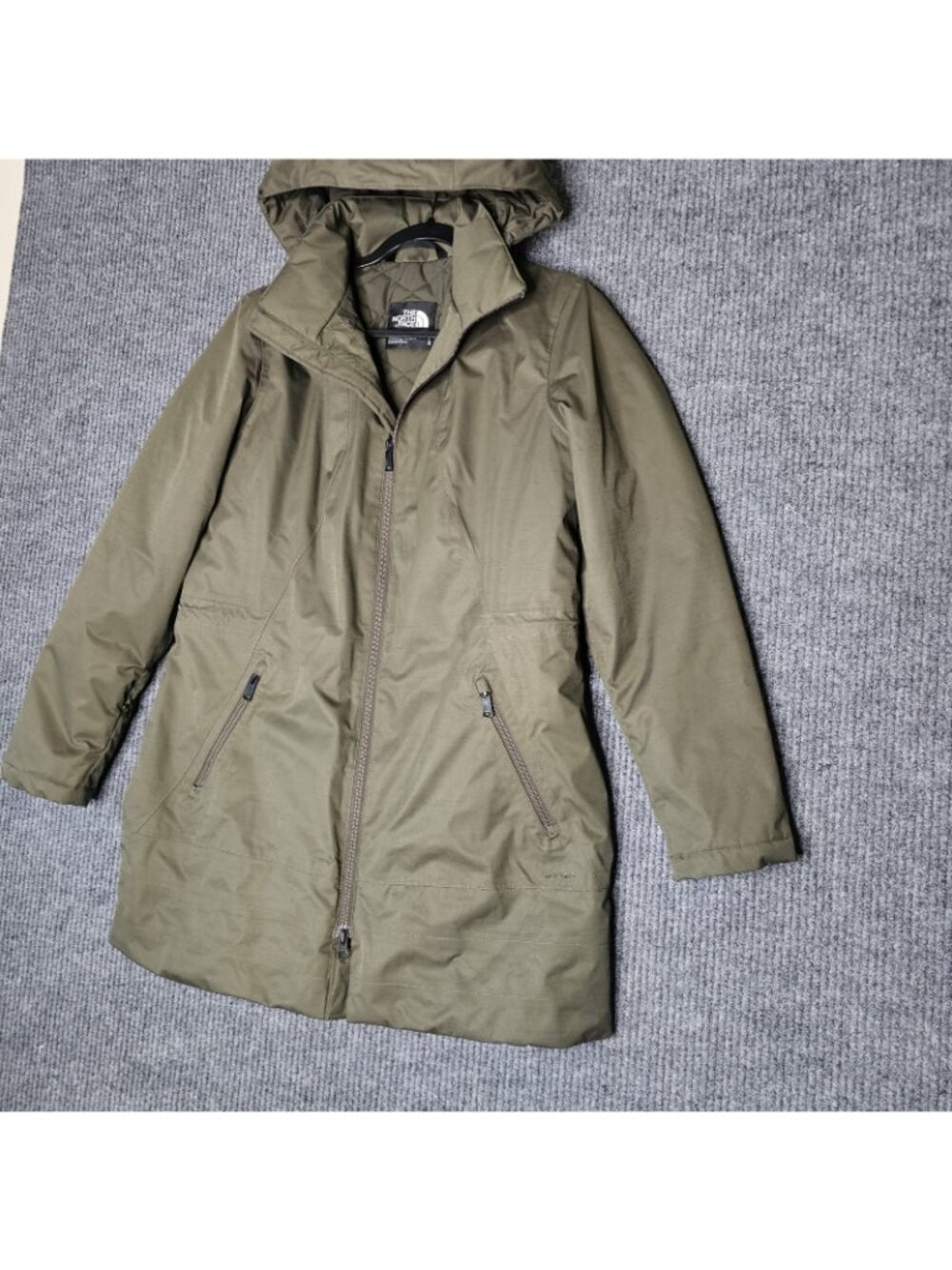 The North Face Ancha Parka Jacket TNF removeable hood Green Sz M - Picture 2 of 9